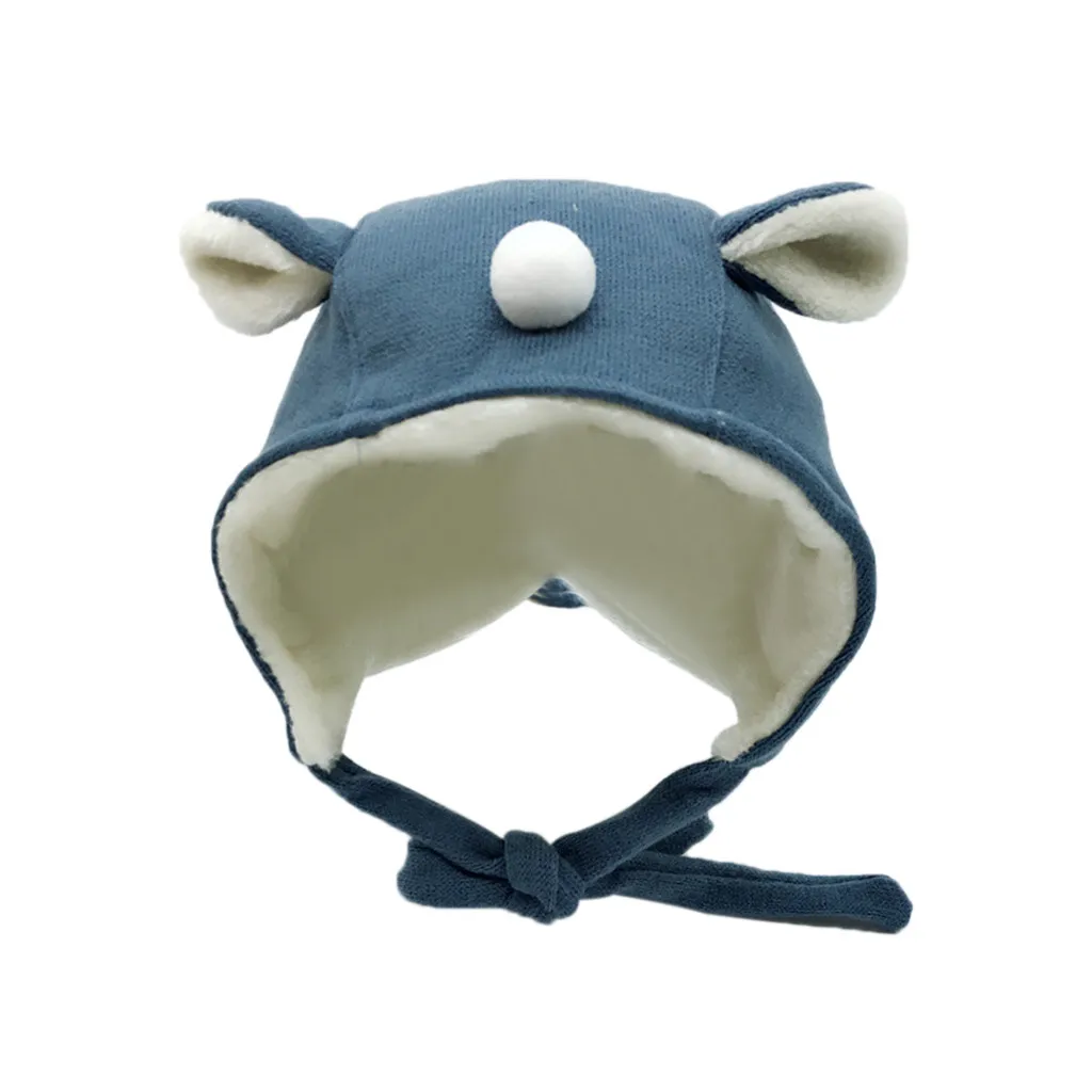 Children Rabbit Ears Warm Caps Cartoon Moving Embroidered wool cap Hat Scarf Baby Bonnet Enfant Cute for Girl Boy 1D19 | Детская одежда