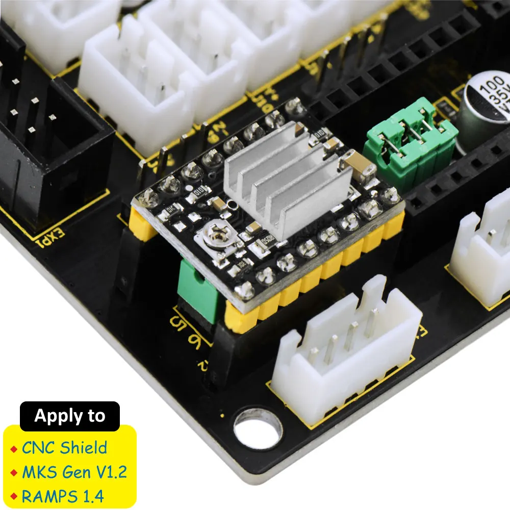 

Free shipping! (5pcs/lot) A4988 Step Motor Driver+ Heatsink For 3 D Printer,Reprap,RAMPS1.4 for Arduino