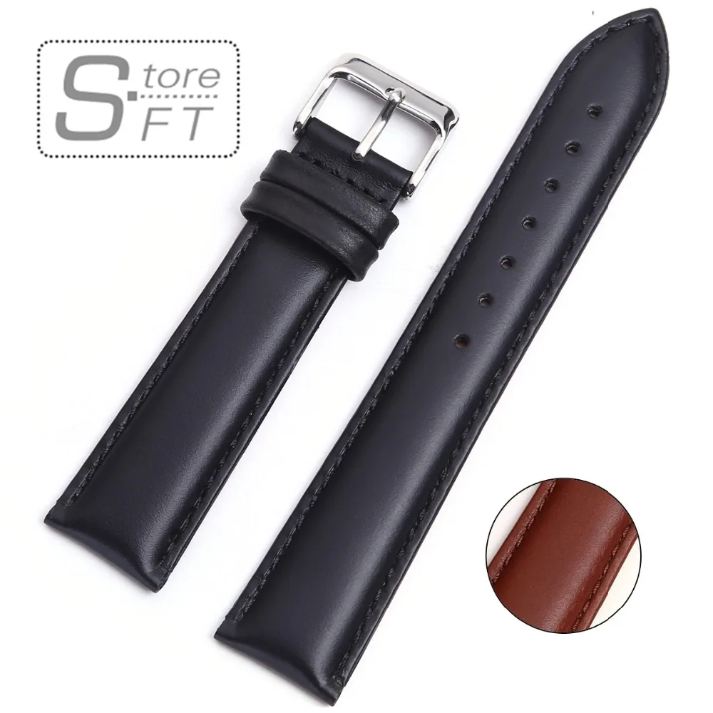 Итальянский Гладкий Ремешок для часов из натуральной телячьей кожи с узором