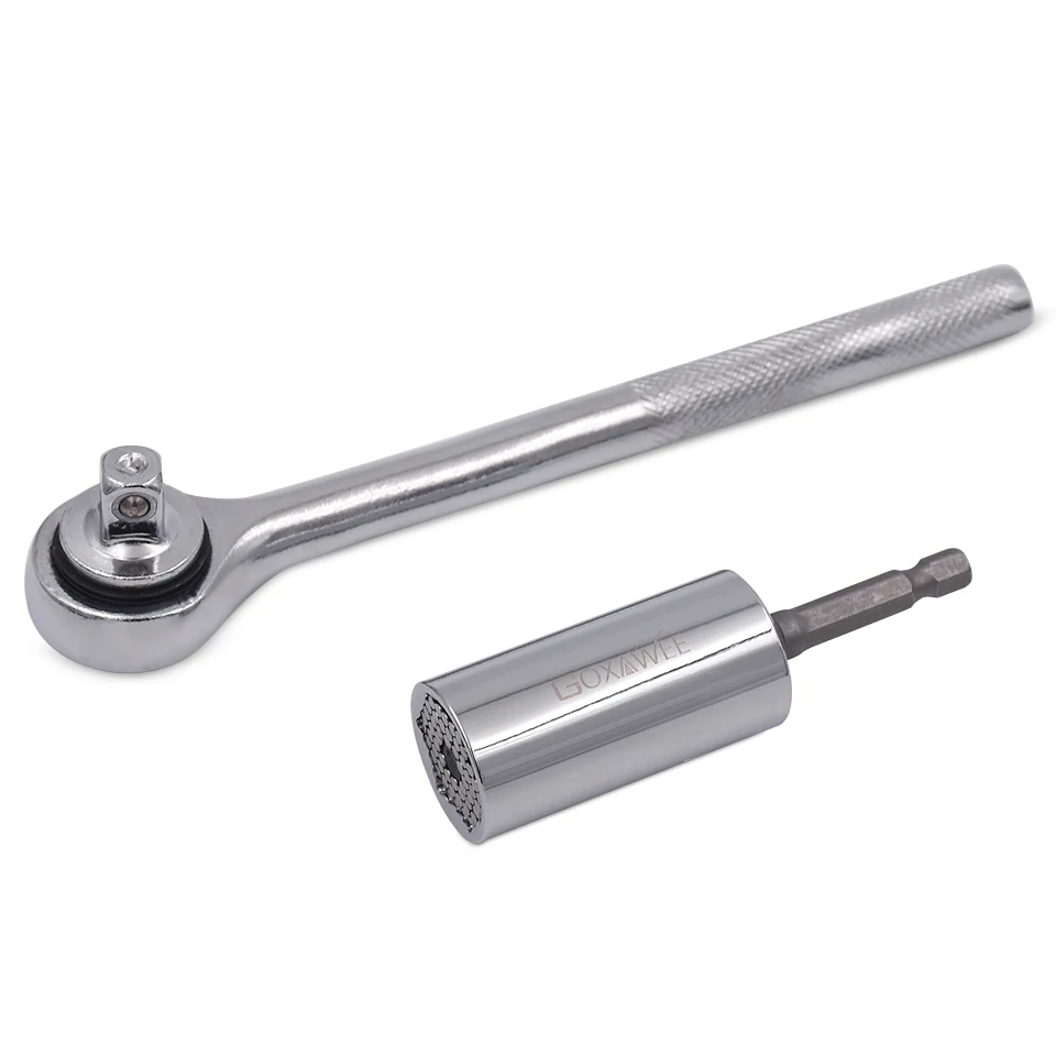 3pcs Chrome Vanadium Steel Socket Adapter Set Hex Shank to 1/4" 3/8" 1/2" Extension Drill Bits Bar Bit Power Tools |