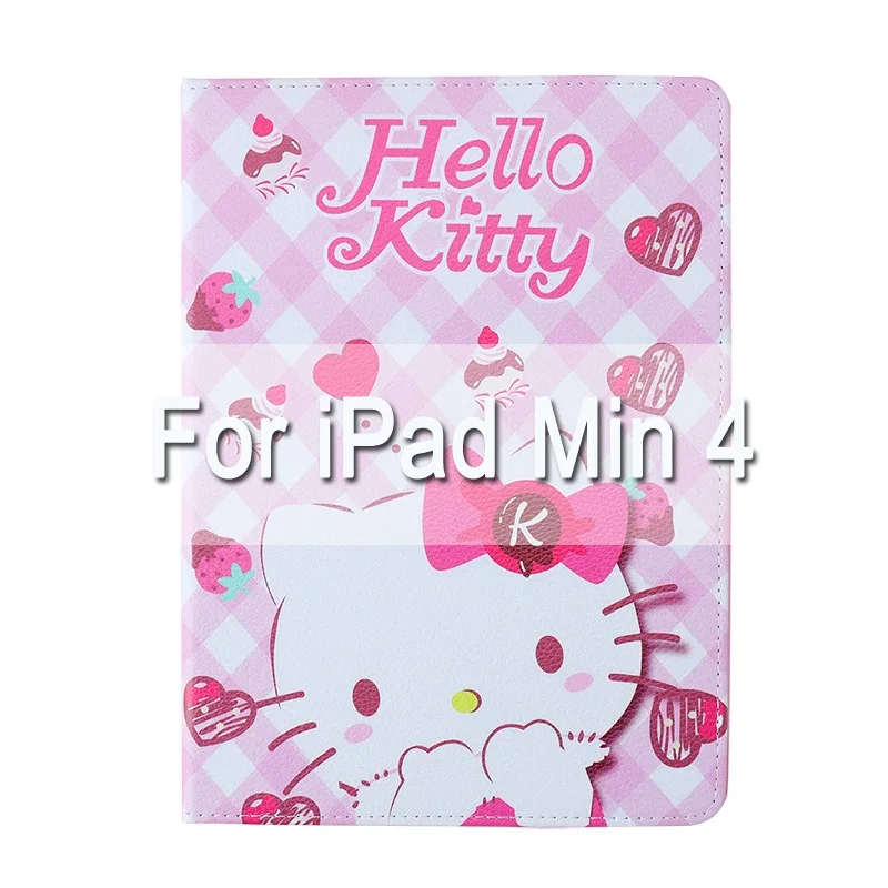 PK-MINI4 Роскошный ультра тонкий чехол-подставка hello kitty для ipad 2 3 4 air1 2, чехол с функцией автоматического сна и пробуждения, чехол для mini12345 для нового ipad 9,7 - Цвет: PK-MINI4