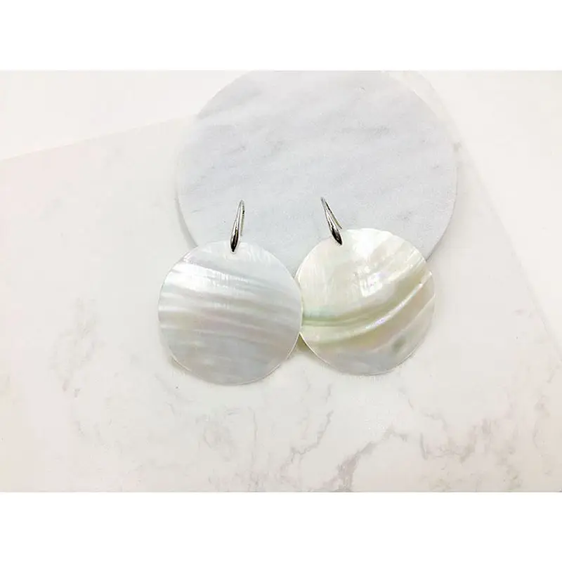 Natural Shell Earrings DIY Jewelry Accessories Necklace Pendant Handmade Materials 2pcs