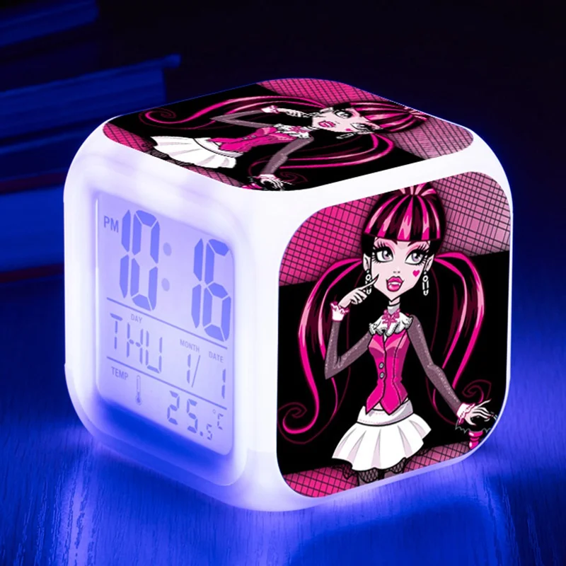 Бесплатная доставка P & розовая девочка wekker reveil Мультфильм Монстр Хай reloj pertador