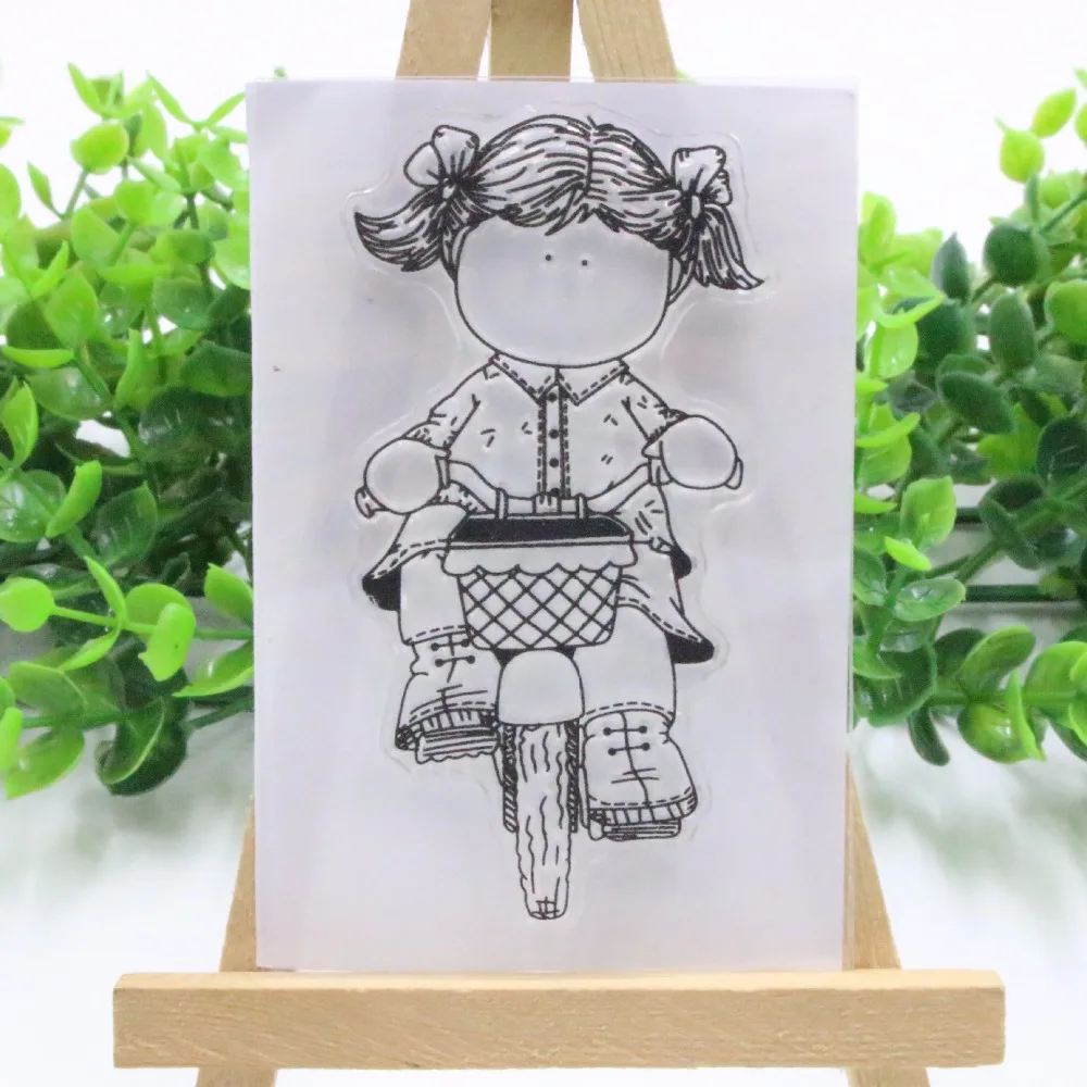 Новый прекрасный девушка Прозрачный Очистить резиновый штамп силиконовый