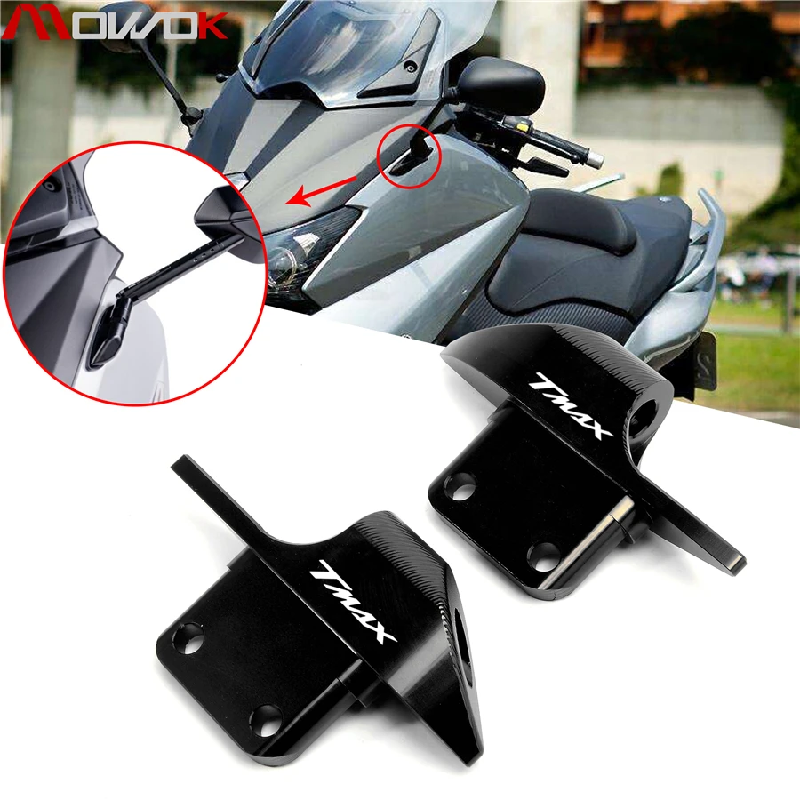 

For YAMAHA Tmax 530 tmax530 sx dx 2015-2018 2019 Aluminum Mirror Hole Cap Cover Mirror Modified parts with T-MAX LOGO