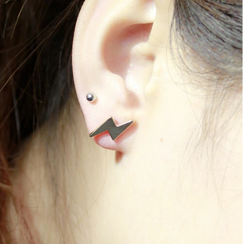 Timlee E155 Бесплатная доставка Симпатичные молния оптовая торговля сережки