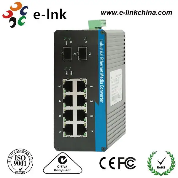 10/100 Мбит/с 8 RJ45 + 2 SFP 48VDC вход питания промышленный Ethernet переключатель | Мобильные