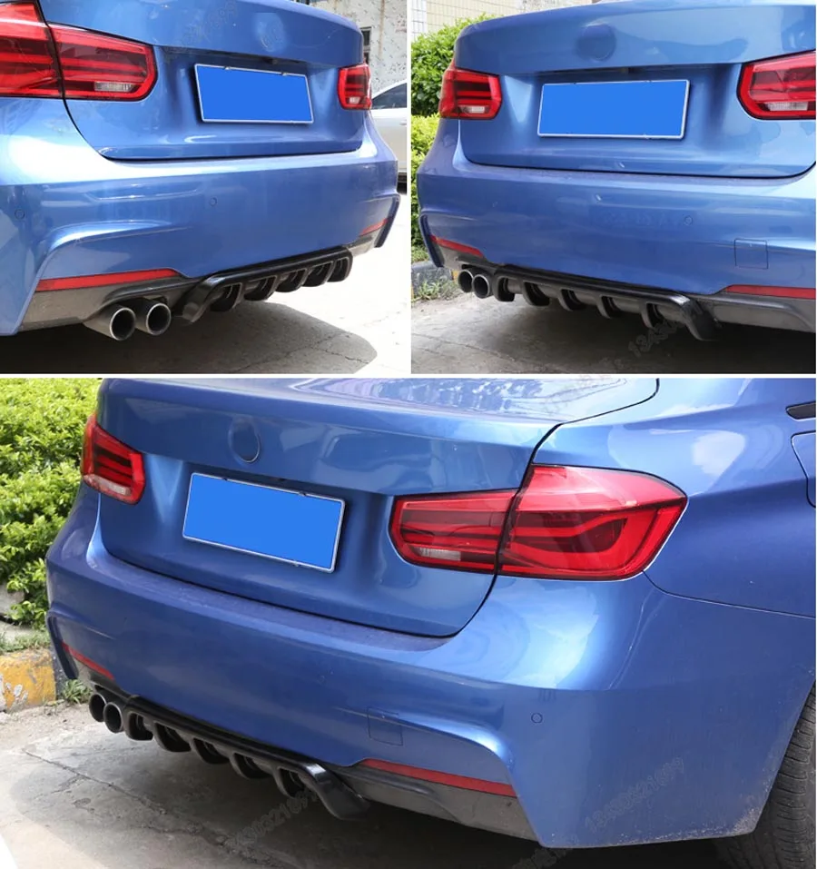 26&quotx5&quot gloss Black Universal ABS Rear Shark 6 Fin Curved Bumper Lip Diffuser Kit | Air Dams