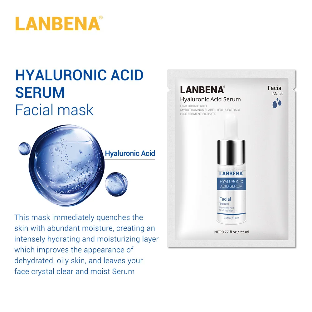 LANBENA маски для лица с гиалуроновой кислотой витамин C Сыворотки черники Тканевая