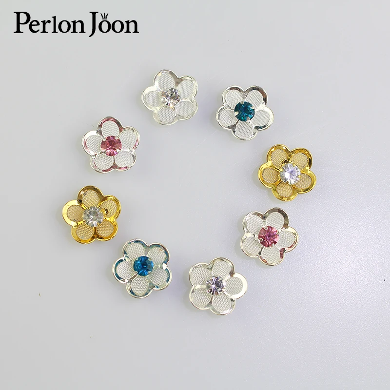10 шт. 15 мм стразы с кристаллами и цветами на пуговицах плоская одежда украшение