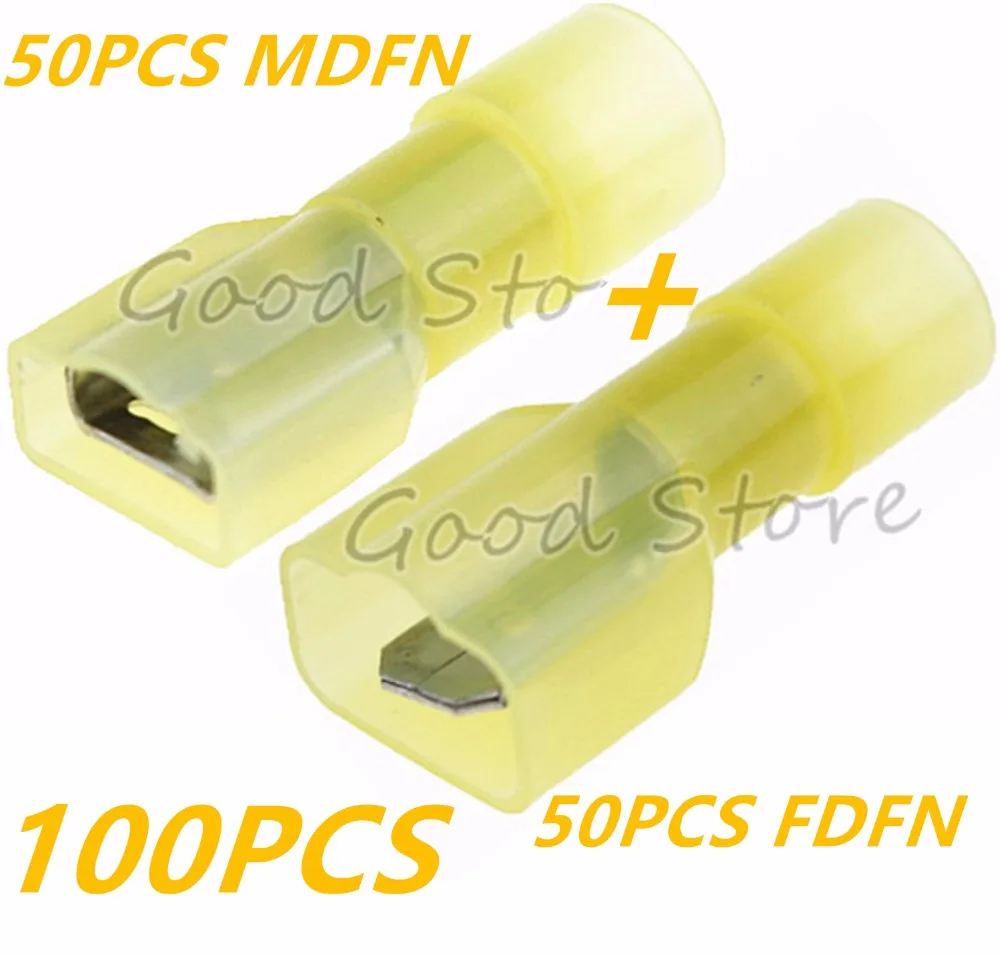 100 шт./50 комплектов прозрачные желтые латунные соединители MDFN + FDFN с наружной