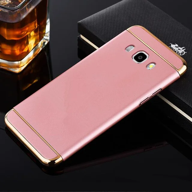 Для samsung Galaxy J7 чехол J700 Роскошный чехол 3 в 1 позолоченный чехол для samsung J7 J710 J710F задняя крышка - Цвет: rose gold
