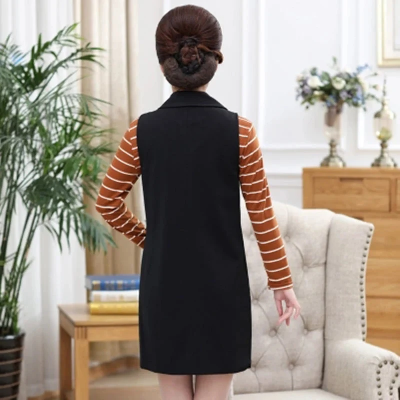 Весна Осень 2018 женские блейзеры жилет для женщин среднего возраста большие