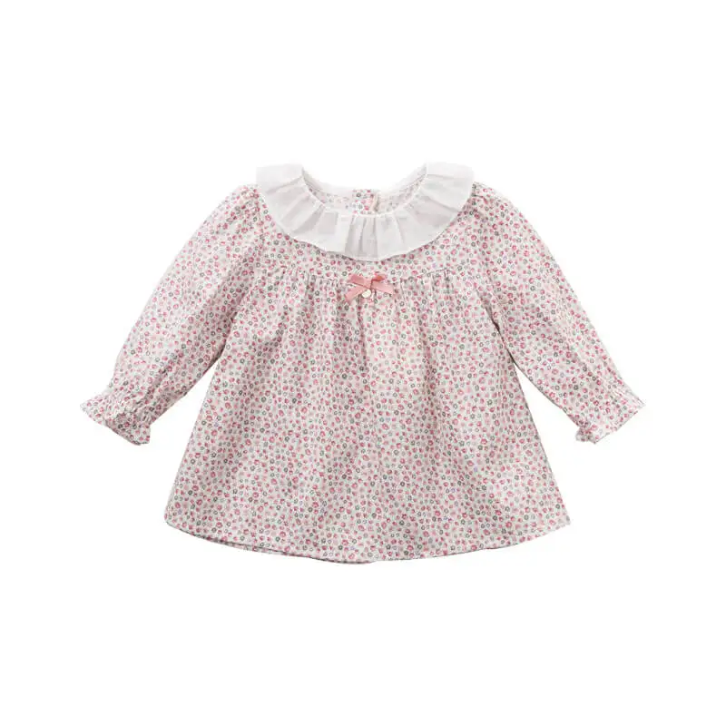 floral DBM9442 dave bella autumn winter infant baby girls fashion plaid shirt kids cotton casual floral tops children high quality tops - Цвет: floral