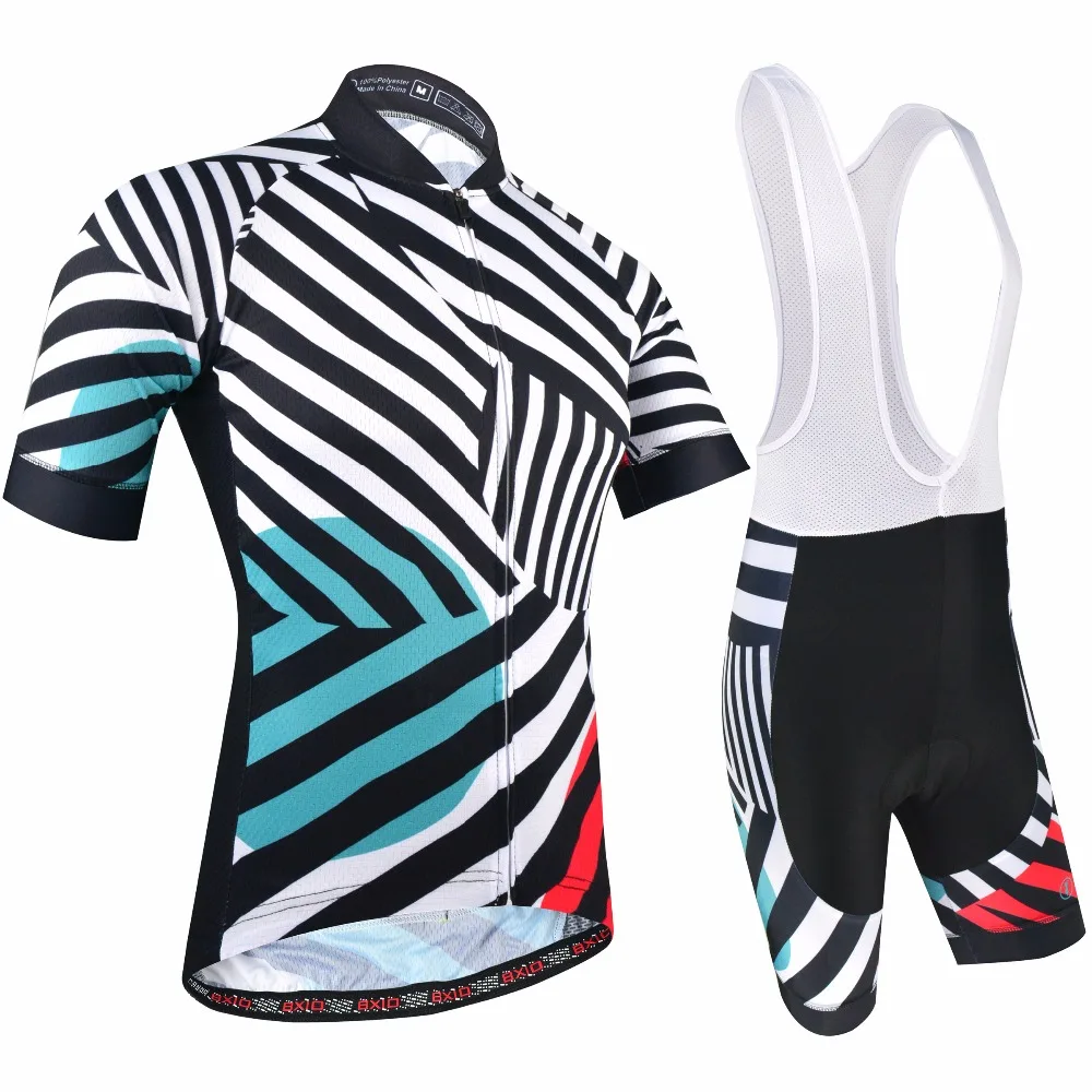 

BXIO Men Cycling Sets Abstract Style Cycling Jerseys Short Sleeves With Bib Shorts Support Mixed Size Summer Bicycle Clothes 195