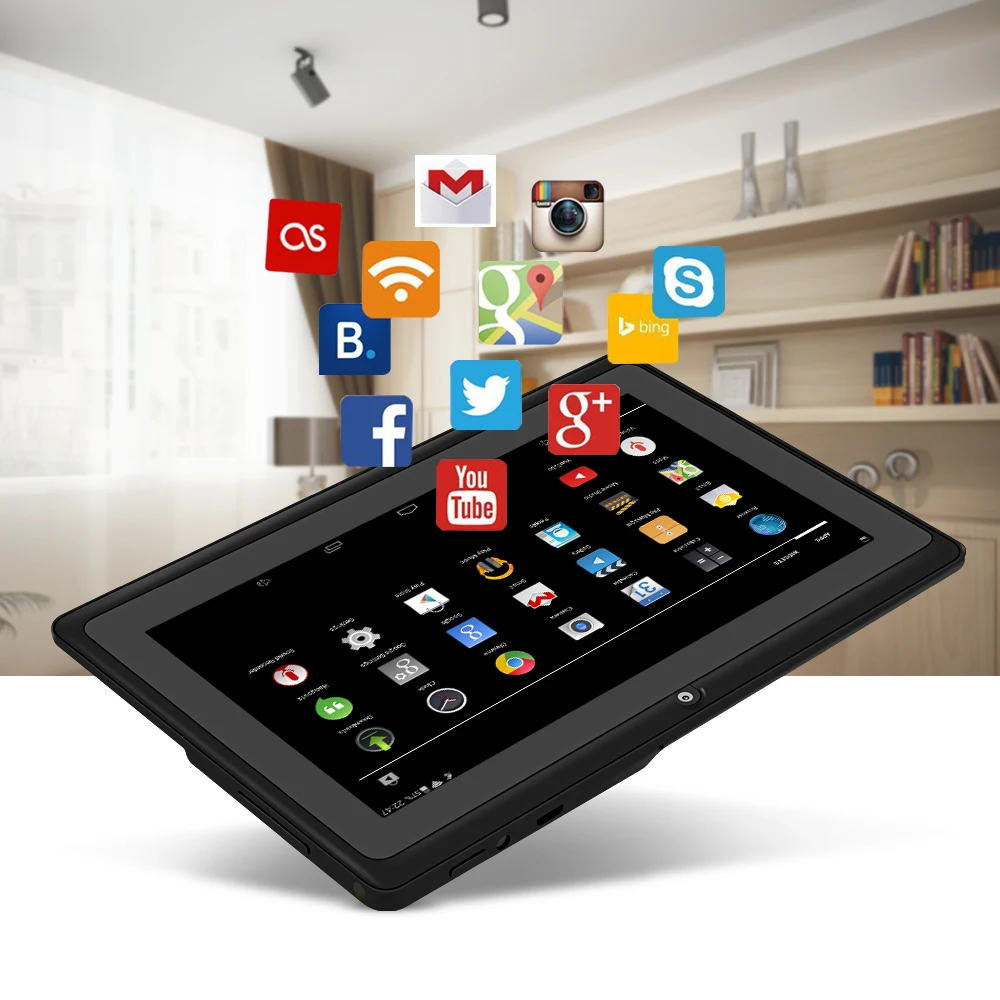 Горячая Распродажа! Yuntab 7 дюймов Q88 для паншета аllwinner A33 4 ядра 512 МБ + 8 Гб Android Dual