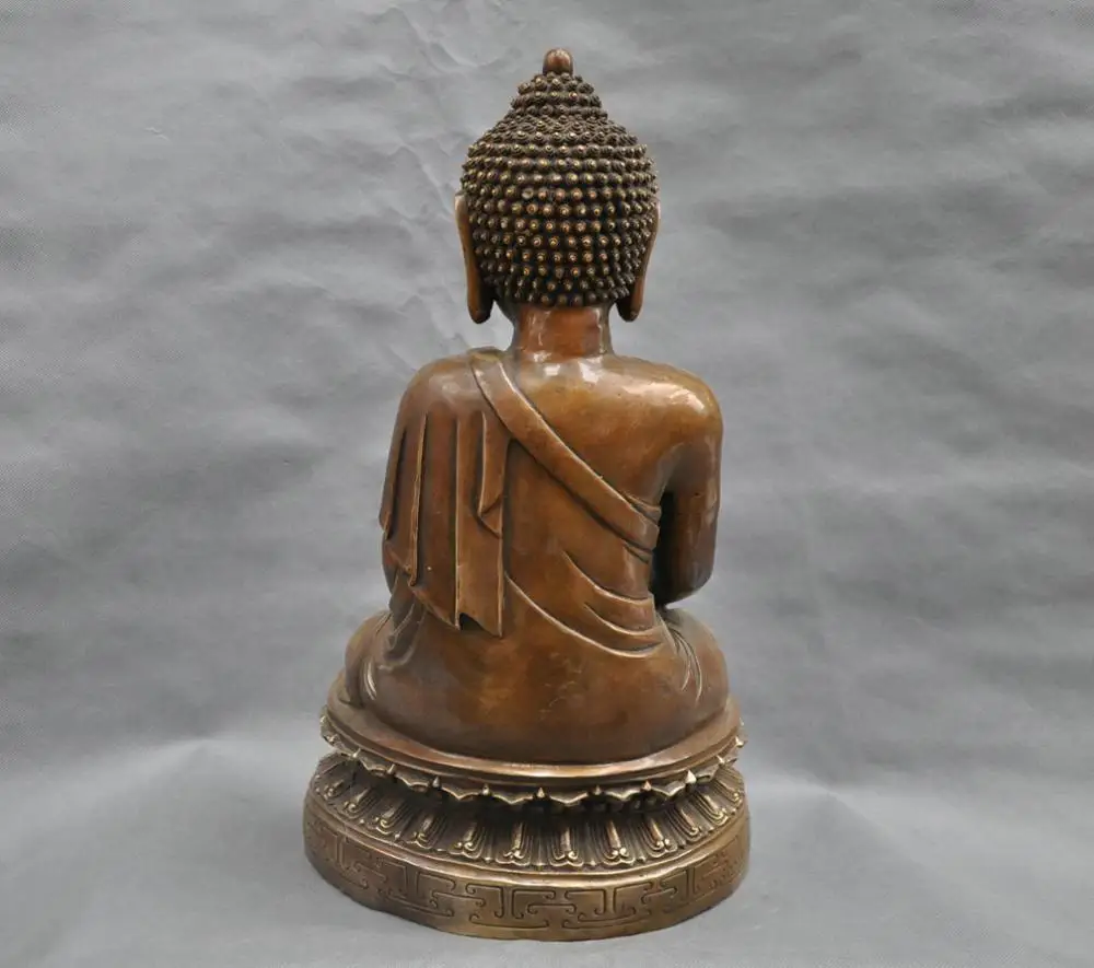 18 &quotКитай Буддизм Сидеть Будда Шакьямуни Бронзовая Статуя # #|statue bronze|statue chinastatues