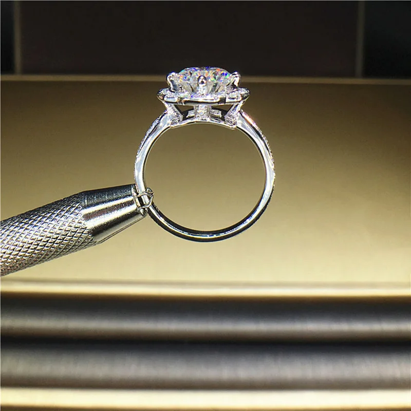 100% 18K 750Au золото Moissanite бриллиантовое кольцо D Цвет VVS с национальным сертификатом