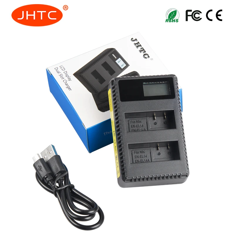 JHTC EN EL14 EL14A аккумуляторная батарея зарядное устройство пакет светодиодный