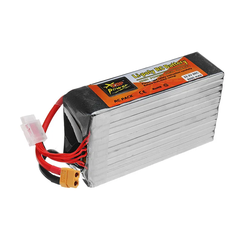 ZOP питания 22 2 V 8000 мА/ч 60C 6 S Перезаряжаемые Lipo Батарея с XT60 разъем для модели
