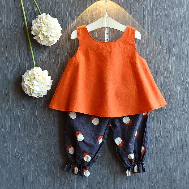 Комплект для детей AiLe Rabbit новинка 2018 однотонная хлопковая блузка + брюки костюм