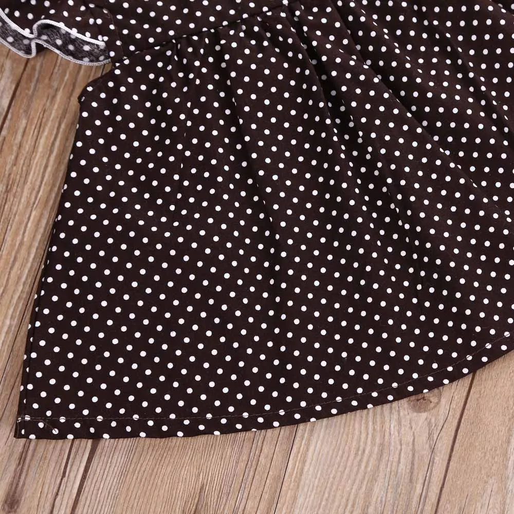 Новинка 2018 одежда для маленьких девочек футболка в горошек платье + короткие