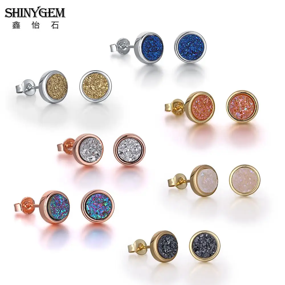 ShinyGem набор сережек на одну неделю круглая Друза модное ювелирное изделие