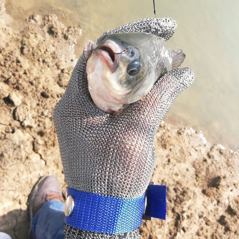 

1PC Stainless Steel Grade 5 Steel Wire Plus PE Steel Ring Iron Gloves Safety Cut Proof Stab Resistant Stainless Steel Metal Mesh