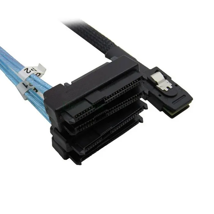 

100cm Internal 36 Pin Mini SAS SFF-8087 Host to 4 SFF-8482 Target SAS Hard Disk and SATA Power Cable