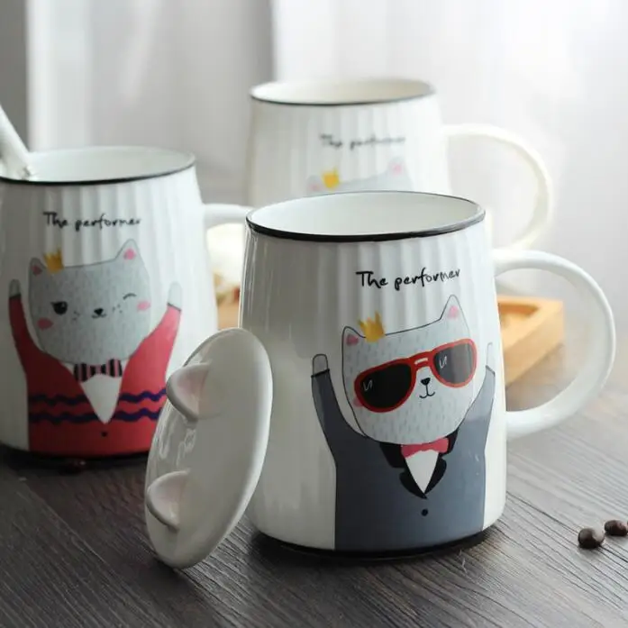 Милые кружки Zakka с котом крышкой креативная керамическая кружка для кофе