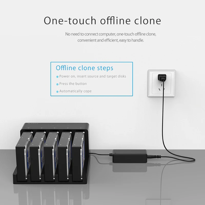 Orico 6558Us3-C 5 Bay супер скорость Usb 3,0 HDD док-станция инструмент бесплатно USB 3,0 SATA жесткий диск корпус адаптер