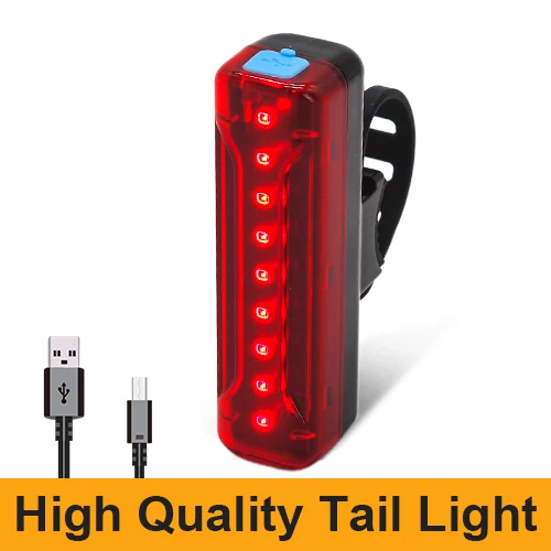 Rear Light VICTGOAL светодиодный светильник для велосипеда с зарядкой от USB, велосипедный светильник, комплект, водонепроницаемый велосипедный MTB головной светильник и задний светильник, лампа для безопасности, светильник-вспышка - Цвет: Rear Light