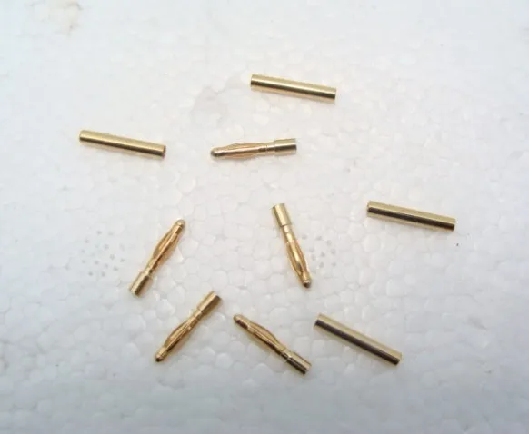 5 пар 2.0 мм золотых банановых разъемов Bullet Banana с 2 мм штекером для RC Lipo аккумулятора ESC запасные части игрушки Quadcopter бесплатная доставка.