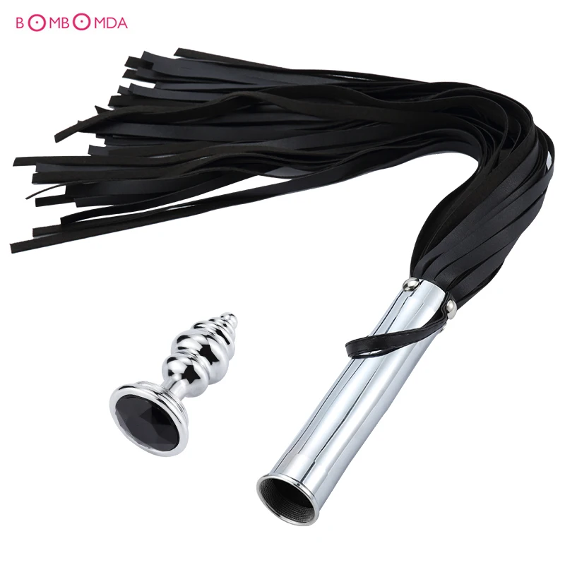 Секс магазин из искусственной кожи хлыст Фетиш Flogger Anus Spanking Whip для Slave взрослых