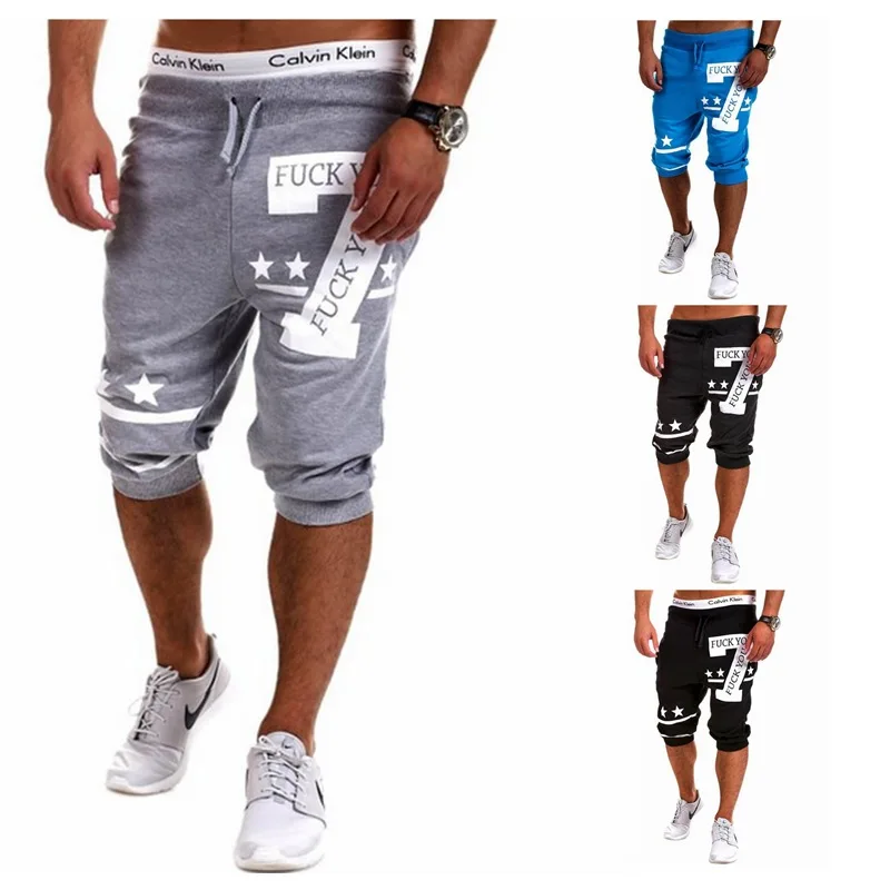 2018 Xu.ing мужские короткие брюки до колена с надписью|pants plus|cotton trousersprinted sweatpants |