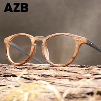 azb vintage clear glasses cat eye wooden glasses frame men women transparent lens glasses wood optical eyewear frames hb030