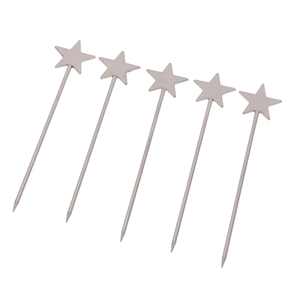 5PCS Steel Fruit Drink Sticks Cocktail Picks for Bar Tools | Дом и сад
