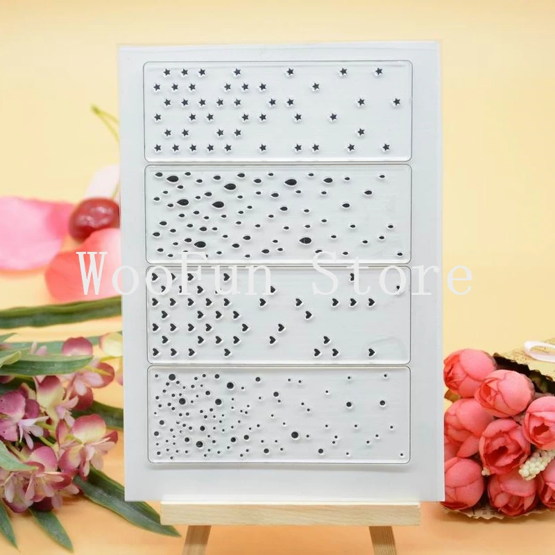 Точка Сердце Звезда задний прозрачный штамп резиновый для изготовления карт