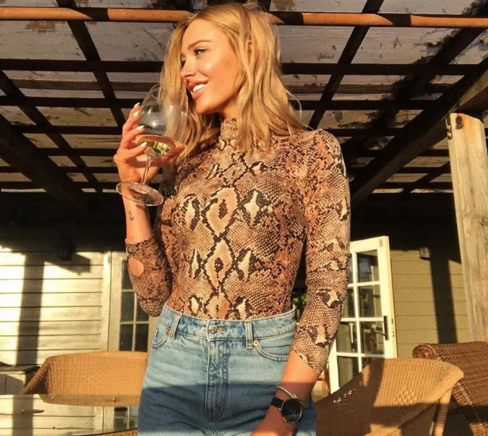 2019 новый сексуальный Летний Пляжный Купальник Змеиный узор с длинными рукавами