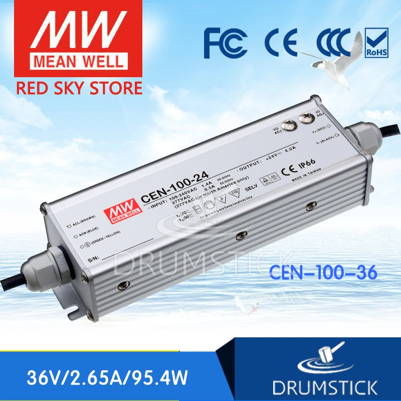 MEAN WELL CEN 100 36 36В 2.65а meanwell 95 4 Вт одиночный выход Светодиодный источник питания|36v