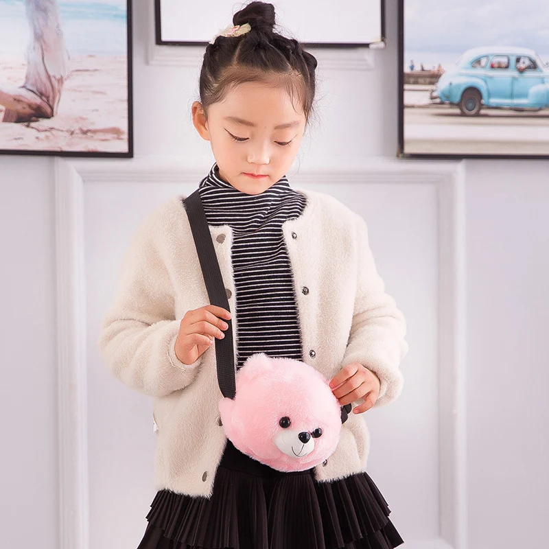 Милый плюшевый Плюшевый Медведь Рюкзак Kawaii медведь плюшевый медведь игрушка детская сумка через плечо Подарок детская игрушка для маленькой девочки