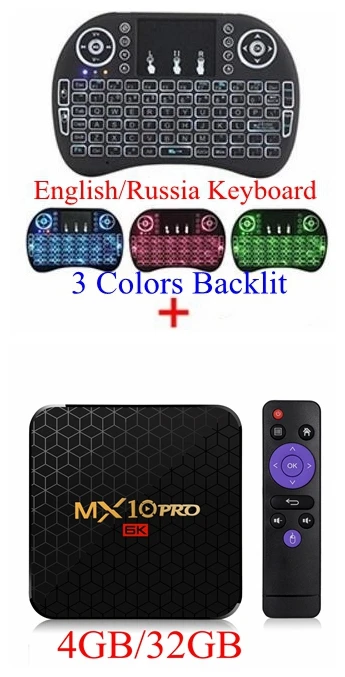 4GB 32GB I8 Backlit 6K tv Box MX10 Pro Android 9,0 Allwinner H6 Четырехъядерный 4 ГБ 32 ГБ 64 Гб 2,4G WiFi USB3.0 Поддержка 6K* 4K H.265 Смарт медиаплеер - Цвет: 4GB 32GB I8 Backlit