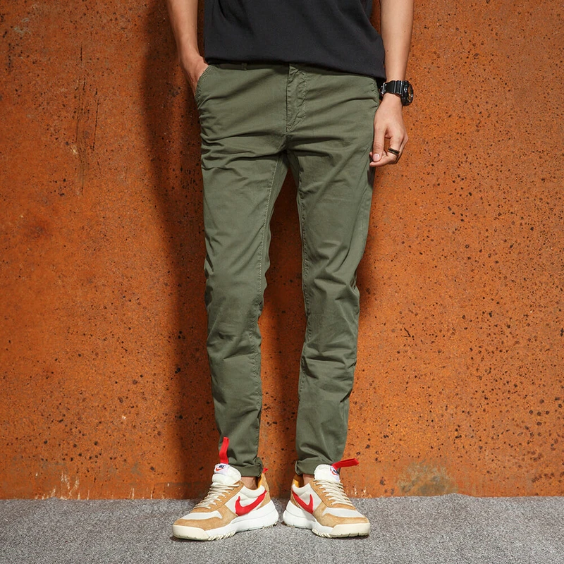 MISNIKI 2018 Autumn New Casual Pants Men Cotton Slim Fit Fashion Trousers 28-38 CYG387 | Мужская одежда