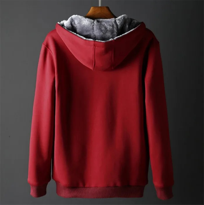 Autumn Winter Thick Warm Plus Size Hoodies Men Long Sleeve Velvet Casual Sweatshirt Jacket Mens Hooded Zipper Coat Xl5104