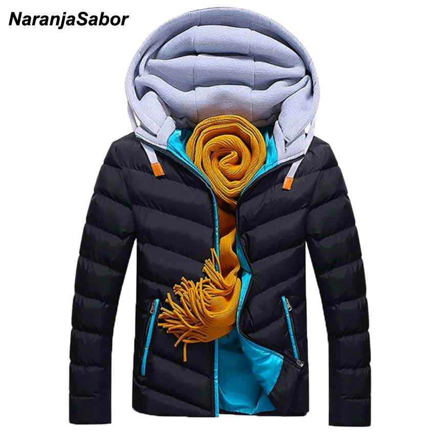 NaranjaSabor, зимнее мужское плотное пальто, теплое, с капюшоном, с подкладкой, для мужчин, повседневные куртки, Мужское пальто, мужские пальто, Мужская брендовая одежда