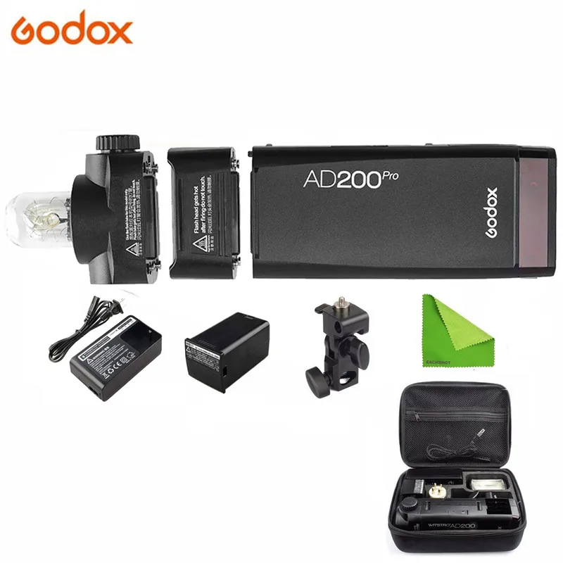 AD200 Pro Standard Godox AD200 Pro AD200Pro 200Ws 2,4G Вспышка стробоскоп 2900mAh батарея голая лампа Speedlite френель головка для DSLR вспышка для фотоаппарата - Цвет: AD200 Pro Standard