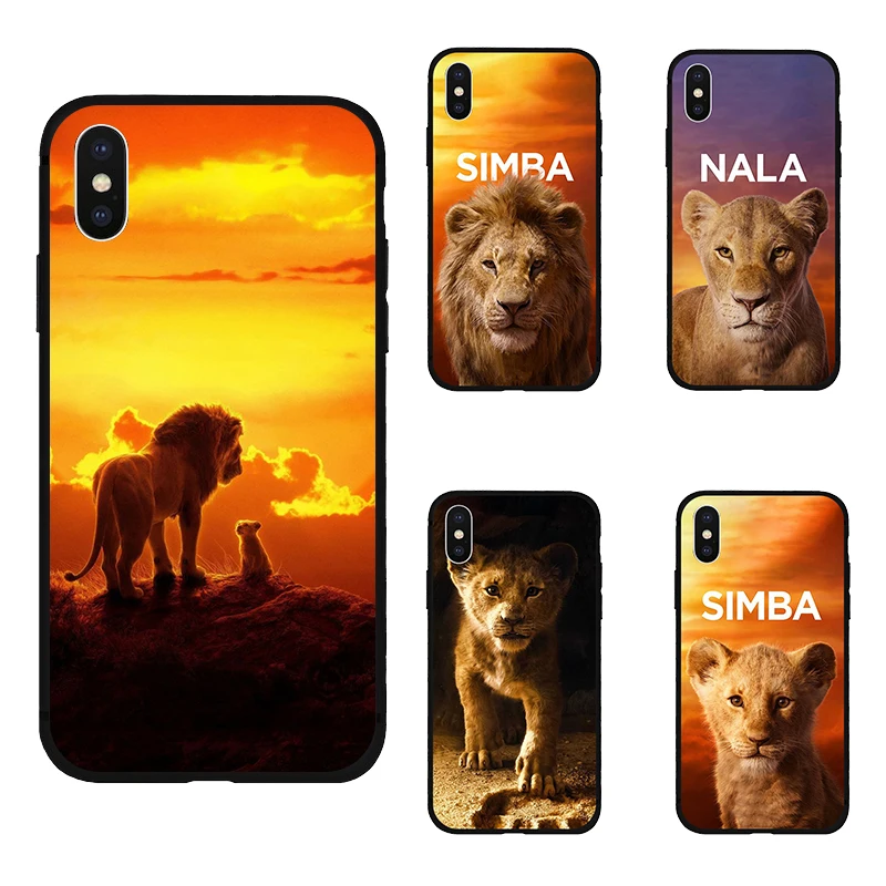 Король Лев Тимон Симба черный мягкий ТПУ чехол для телефона iPhone 8 7 6 6S Plus X XS XR MAX 5 5S