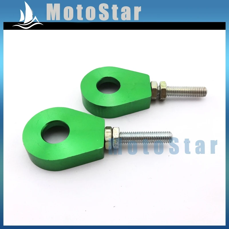 Регулятор натяжения цепи зеленый 12 мм для мотоцикла Питера грязи Lifan Stomp Pitsterpro TTR