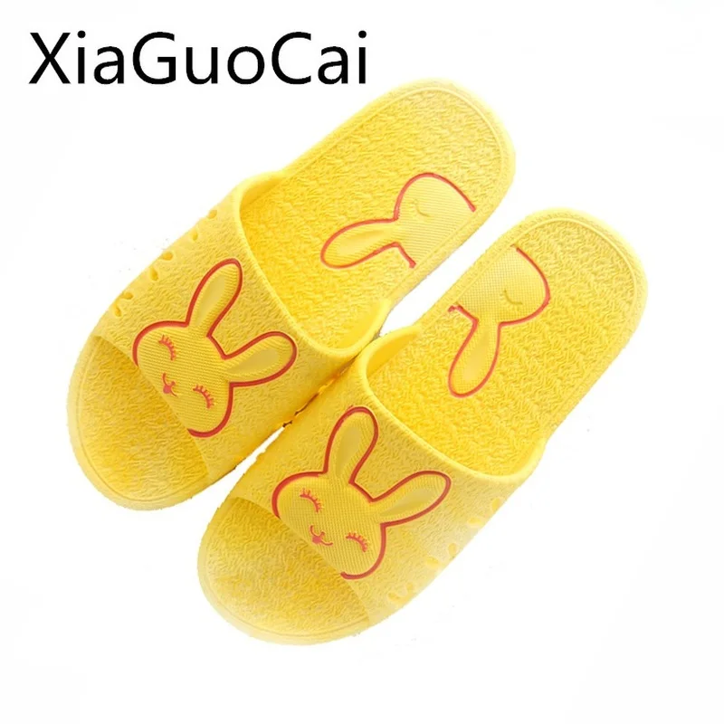 

Summer Women Slippers Unisex Indoor Slippers Cartoon Couple Slippers Bathroom Non-slip Rabbit Shower Shoes for Women