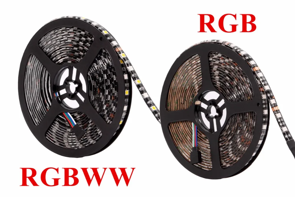 RGB Светодиодная лента Водонепроницаемая RGBW DC12V 5050 белый, черный, pcb wifi RGBWW гибкий светодиодный светильник неоновая лента дистанционный Рождественский